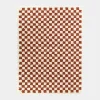 Tapis damier à poils longs - Colorama - Rouge terracotta - 160 x 230 cm