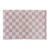 Tapis damier Lirette vieux rose, beige L.90 x l.60cm Ornami