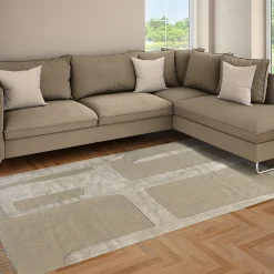 Tapis déco à franges abstrait en coton 160x230cm