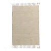 Tapis déco à franges en fibre naturelle et coton 60x120cm