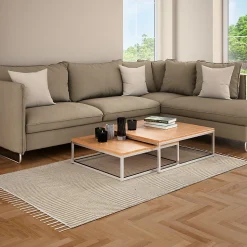 Tapis déco à franges en fibre naturelle et coton 60x120cm