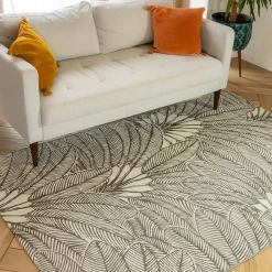 Tapis déco intérieur et extérieur palmiers 160x230cm