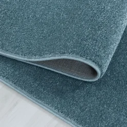 Tapis de couloir tissé motif uni BENAPO, bleu