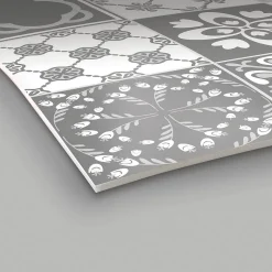 Tapis de Cuisine antidérapant en Vinyle Petites Carreaux Gris 50x120