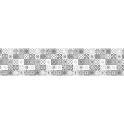 Tapis de Cuisine antidérapant en Vinyle Petites Carreaux Gris 50x240