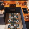 Tapis de Cuisine antidérapant en Vinyle Fleur Vintage 50x300