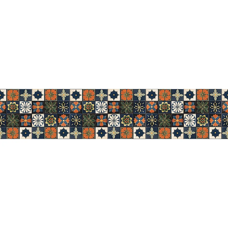 Tapis de Cuisine antidérapant en Vinyle Fleur Vintage 50x240