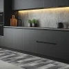 Tapis de Cuisine antidérapant en Vinyle Rectangles Sombres 50x240