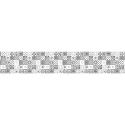 Tapis de Cuisine antidérapant en Vinyle Petites Carreaux Gris 50x300