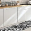 Tapis de Cuisine antidérapant en Vinyle Fantaisie en Noir et Blanc 50x180 cm