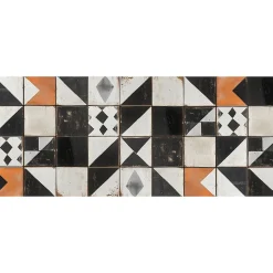 Tapis de Cuisine antidérapant en Vinyle Noir et Blanc Vintage 50x120