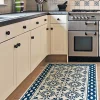 Tapis de Cuisine antidérapant en Vinyle Tuiles Bleues 50x240 cm