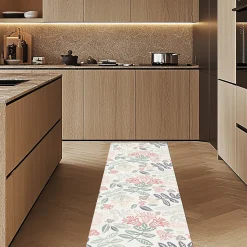 Tapis de Cuisine antidérapant en Vinyle Tissu Floral 50x300