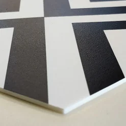 Tapis de Cuisine antidérapant en Vinyle Fantaisie en Noir et Blanc 50x240 cm