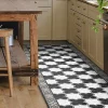 Tapis de Cuisine antidérapant en Vinyle Marbre en Damier 50x180 cm