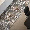 Tapis de Cuisine antidérapant en Vinyle Ciments Bruns 180x50