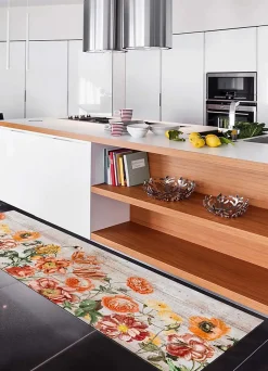 Tapis de cuisine ATTICGO multicolore rectangulaire dessins avec des fleurs 52x100 cm RICCI