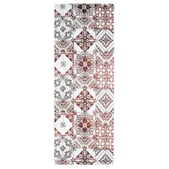 Tapis de cuisine carreaux de ciment rouge 45x120 - vinyle antidérapant