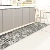 Tapis de Cuisine en Vinyle Antidérapant Tuiles Grises 50x180