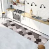 Tapis de Cuisine en Vinyle Antidérapant Hexagones Gris 50x120
