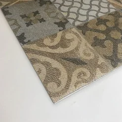 Tapis de Cuisine en Vinyle Antidérapant Carreaux de Ciment Orange 50x240