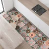 Tapis de Cuisine en Vinyle Antidérapant Tuiles Siciliennes 50x240