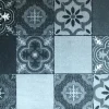 Tapis de cuisine imitation carreaux de ciment gris l.50 x L.120 cm