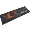 Tapis de cuisine lavable impression cuisine noir 60x180 cm