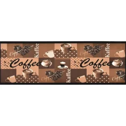 Tapis de cuisine lavable Marron café 60x180 cm