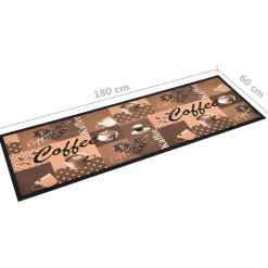 Tapis de cuisine lavable Marron café 60x180 cm