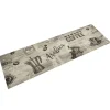 Tapis de cuisine lavable imprimé café gris 45x150 cm velours