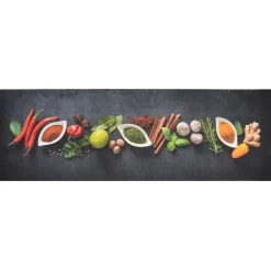 Tapis de cuisine lavable impression d épices 60x180 cm velours