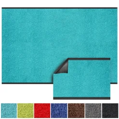 Tapis de Porte Paillasson d'entrée Monochrom Turquoise 120 x 100 cm - Floordirekt