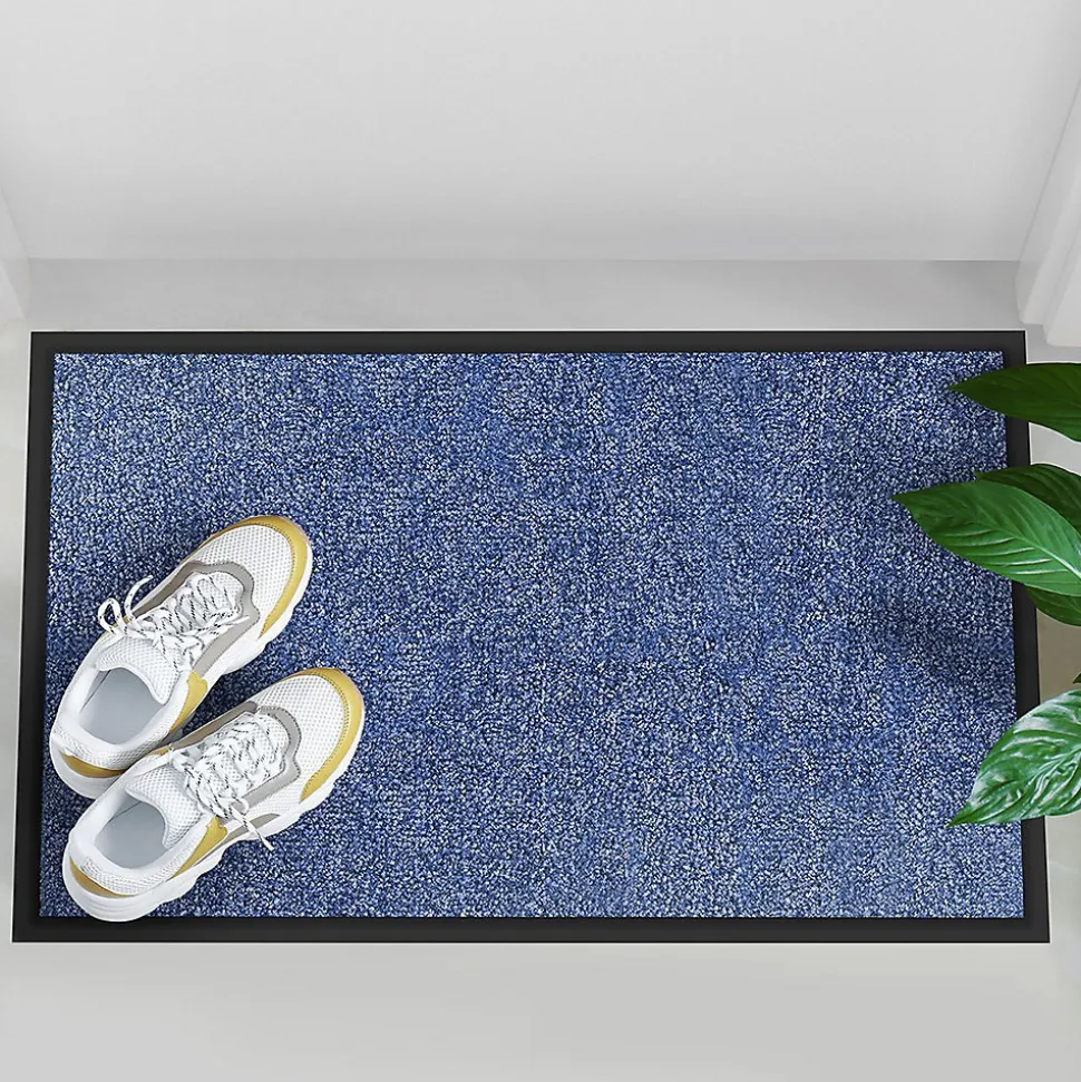 Tapis de Porte Paillasson d'entrée Rhine Bleu 60 x 90 cm