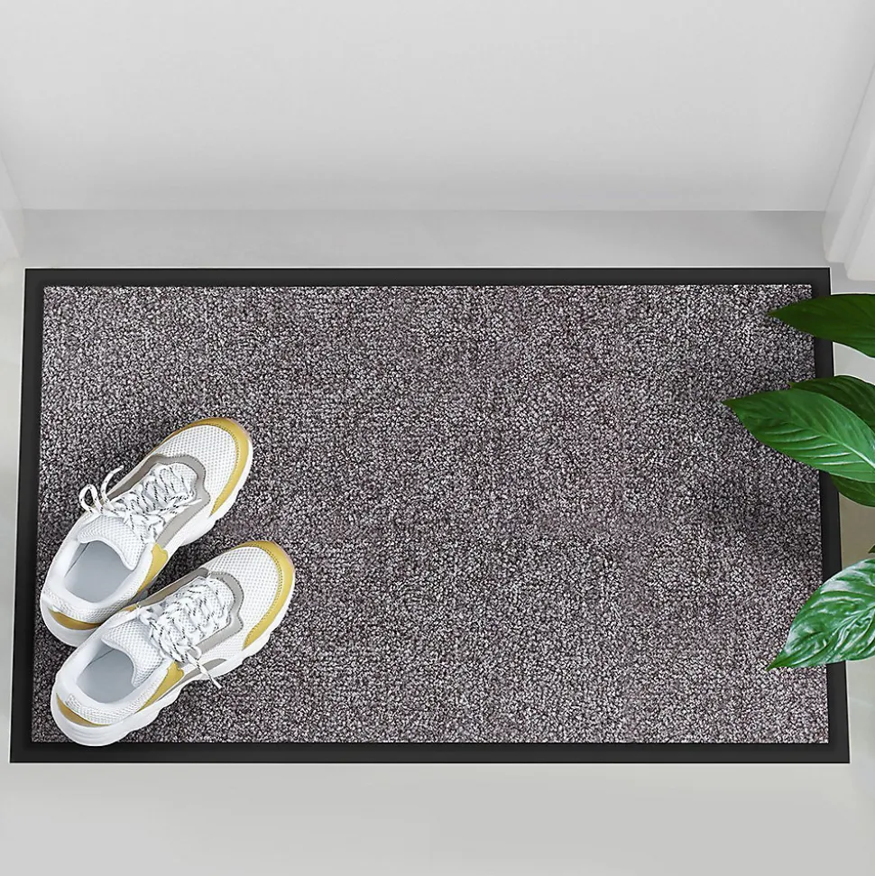Tapis de Porte Paillasson d'entrée Rhine Gris 90 x 150 cm