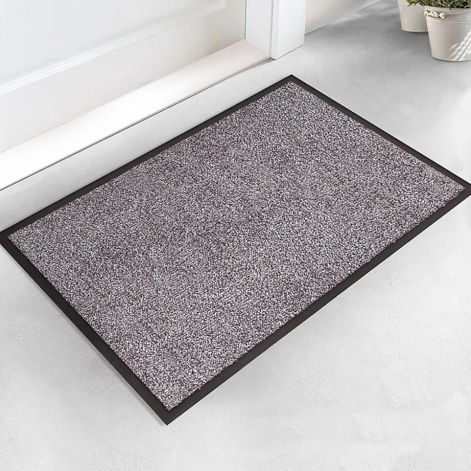 Tapis de Porte Paillasson d'entrée Rhine Gris 90 x 150 cm