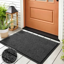 Tapis de Porte Paillasson d'entrée Dura Anthracite 50 x 80 cm