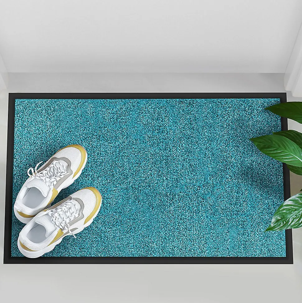 Tapis de Porte Paillasson d'entrée Rhine Turquoise 40 x 60 cm