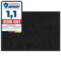 Tapis de Porte Paillasson d'entrée Rhine Noir 60 x 90 cm