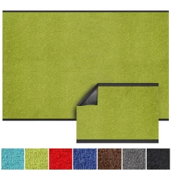 Tapis de Porte Paillasson d'entrée Monochrom Vert citron 90 x 150 cm - Floordirekt