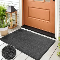 Tapis de Porte Paillasson d'entrée Use&Wash Gris anthracite 90 x 120 cm - Floordirekt