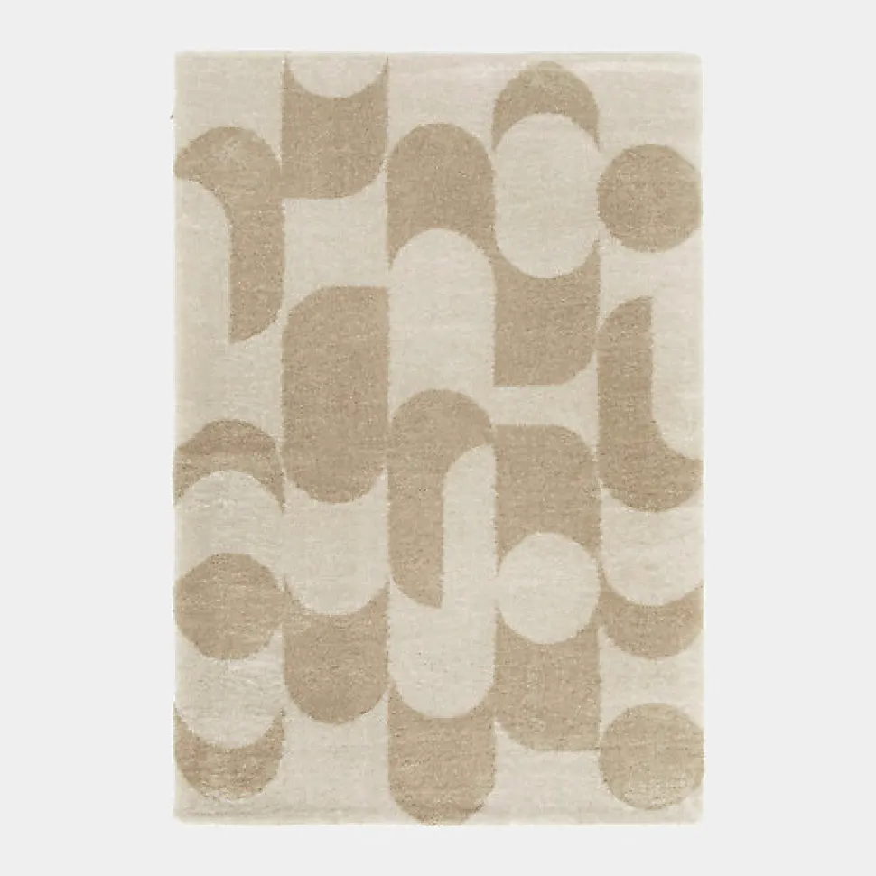 Tapis de salon en matière recyclée - Arty - Marron et beige - 80 x 150 cm