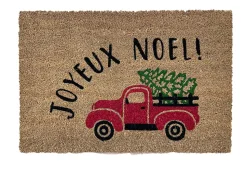 Tapis d'entrée absorbant fibres de coco " joyeux noël " L.40 x l.60 cm