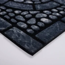 Tapis d'entrée absorbant microfibre anthracite strié L.90 x l.60 cm