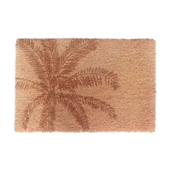 Tapis d'entrée antidérapant en fibre de coco imprimé palmiers L.60 x l.40cm Ornami