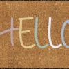 Tapis d'entrée antidérapant " Hello " pastel L.60 x l.40cm