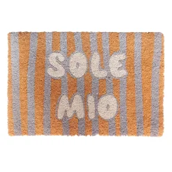 Tapis d'entrée antidérapant en fibre de coco " Sole mio " rayures bleu L.60 x l.40cm Ornami