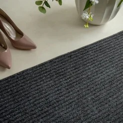 Tapis d'entrée côtelé antisalissures & antidérapant - 1er prix - Gris - Rouleau de 1m x 2m
