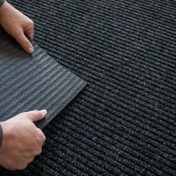 Tapis d'entrée côtelé antisalissures & antidérapant - 1er prix - Anthracite - Rouleau de 2m x 8m
