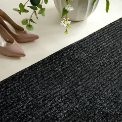Tapis d'entrée côtelé antisalissures & antidérapant - 1er prix - Anthracite - Rouleau de 2m x 8m